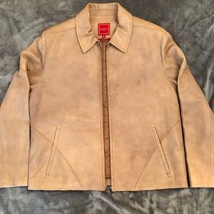 Extraordinarily soft Cole Haan leather jacket w/ zip-out lining.